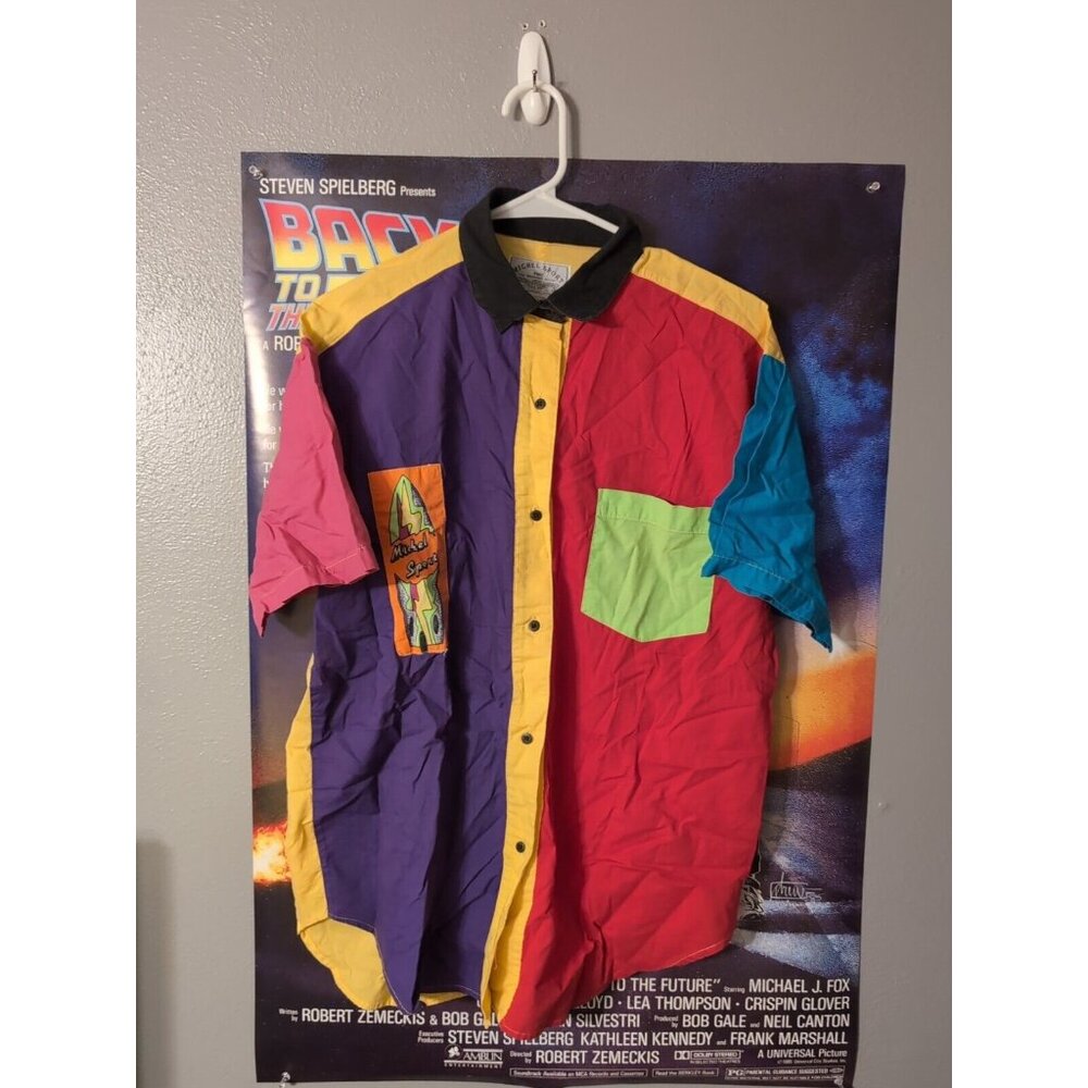 Michel Sport Women's Colorblock Vintage Button Up Shirt Size S